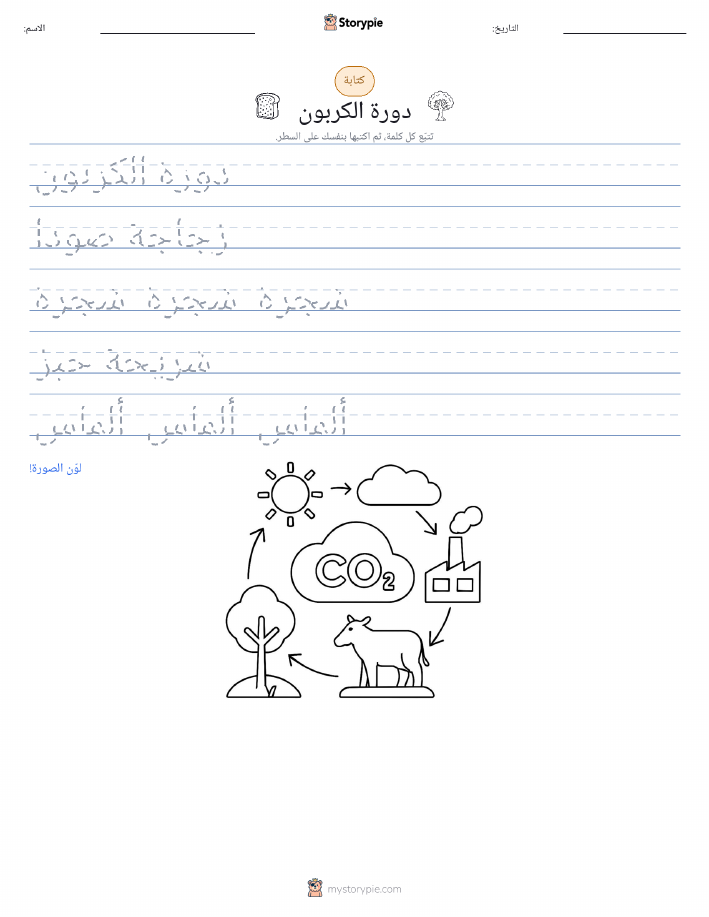 تمرين الكتابة