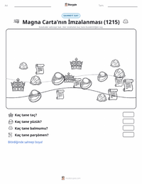 Magna Carta'nın İmzalanması (1215) yazdırılabilir çalışma sayfası önizlemesi