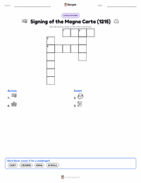 Signing of the Magna Carta (1215) printable worksheet preview