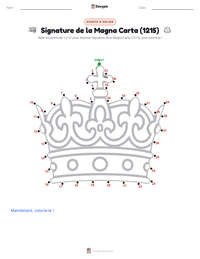 Aperçu de la feuille de travail imprimable Signature de la Magna Carta (1215)