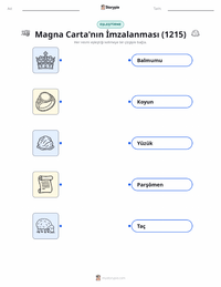 Magna Carta'nın İmzalanması (1215) çocuklar için yazdırılabilir çalışma sayfası