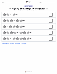 Signing of the Magna Carta (1215) printable worksheet preview