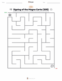 Signing of the Magna Carta (1215) printable worksheet preview