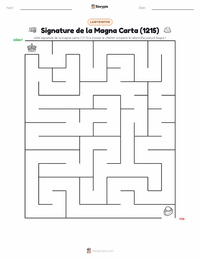 Aperçu de la feuille de travail imprimable Signature de la Magna Carta (1215)