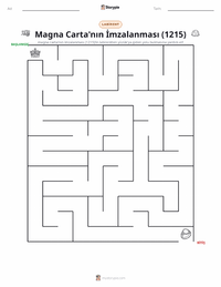 Magna Carta'nın İmzalanması (1215) yazdırılabilir çalışma sayfası önizlemesi