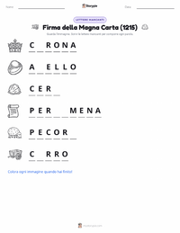 Anteprima della scheda stampabile di Firma della Magna Carta (1215)
