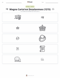 Magna Carta'nın İmzalanması (1215) yazdırılabilir çalışma sayfası önizlemesi