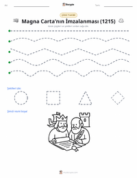 Magna Carta'nın İmzalanması (1215) yazdırılabilir çalışma sayfası önizlemesi