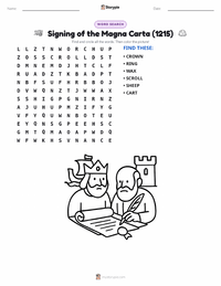 Signing of the Magna Carta (1215) printable worksheet preview