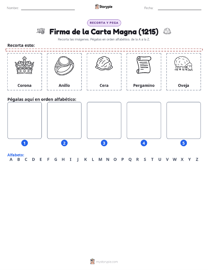 Cortar y Pegar el Alfabeto