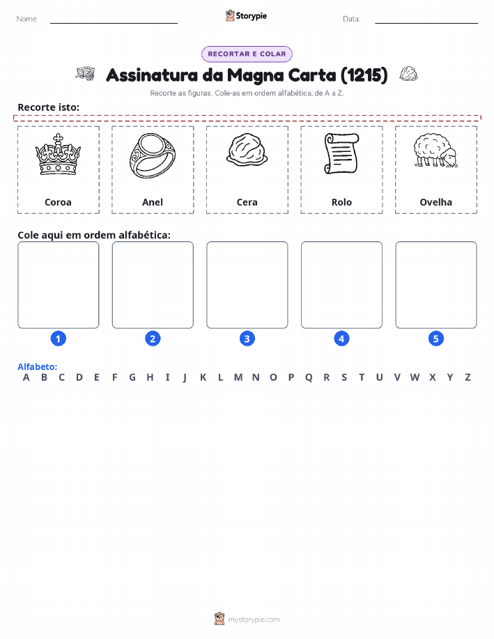 Recortar & Colar Alfabeto