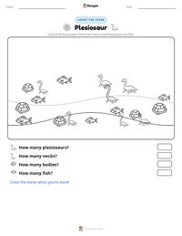 Plesiosaur printable worksheet preview