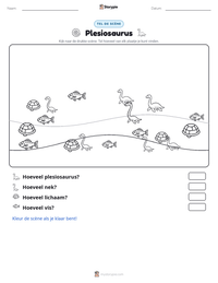 Plesiosaurus afdrukbare werkblad voorbeeld
