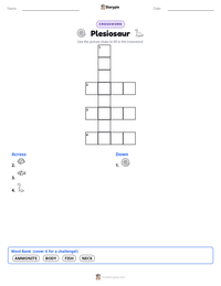 Plesiosaur printable worksheet preview