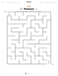 Plesiosaur printable worksheet preview