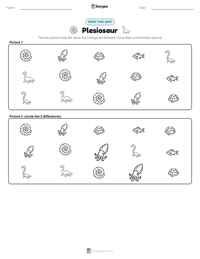 Plesiosaur printable worksheet preview