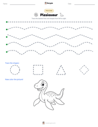 Plesiosaur printable worksheet preview