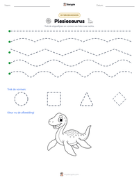 Plesiosaurus afdrukbare werkblad voorbeeld