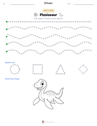 Plesiosaur yazdırılabilir çalışma sayfası önizlemesi