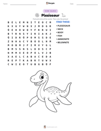 Plesiosaur printable worksheet preview