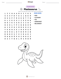 Plesiosaurus afdrukbare werkblad voorbeeld