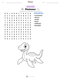 Plesiosaur yazdırılabilir çalışma sayfası önizlemesi