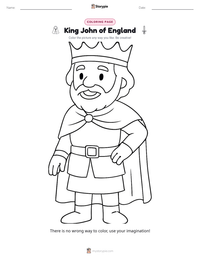 King John of England printable worksheet preview