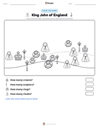 King John of England printable worksheet preview