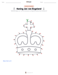Koning Jan van Engeland afdrukbare werkblad voorbeeld