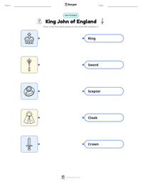 King John of England printable worksheet preview