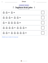 İngiltere Kralı John yazdırılabilir çalışma sayfası önizlemesi