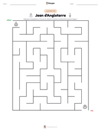 Aperçu de la feuille de travail imprimable Jean d'Angleterre