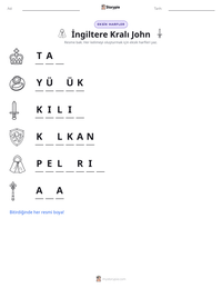 İngiltere Kralı John yazdırılabilir çalışma sayfası önizlemesi
