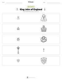 King John of England printable worksheet preview