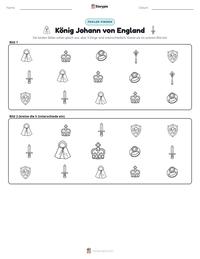 König Johann von England druckbare Arbeitsblatt Vorschau