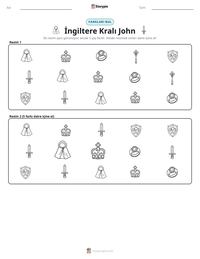 İngiltere Kralı John yazdırılabilir çalışma sayfası önizlemesi