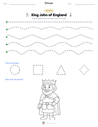 King John of England printable worksheet preview