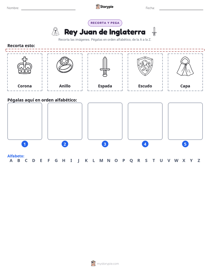 Cortar y Pegar el Alfabeto