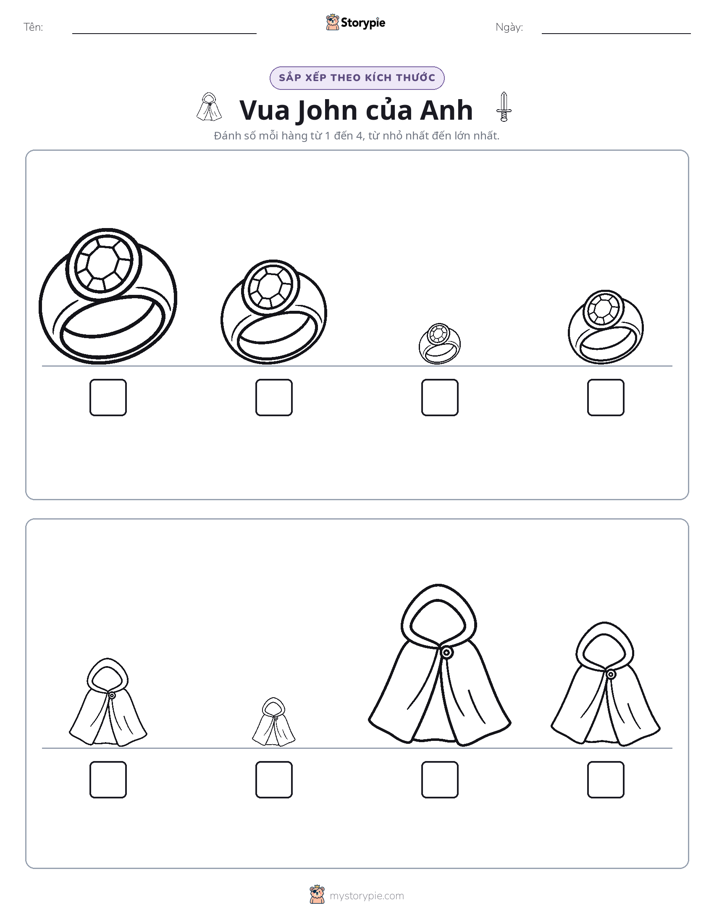 Thứ Tự Kích Thước