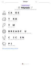 Polynesia printable worksheet preview