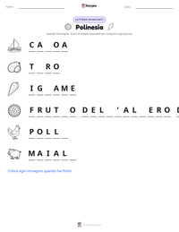 Anteprima della scheda stampabile di Polinesia