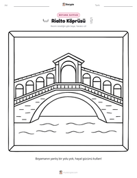 Rialto Köprüsü yazdırılabilir çalışma sayfası önizlemesi