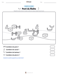 Aperçu de la feuille de travail imprimable Pont du Rialto