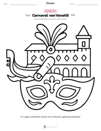 Carnaval van Venetië afdrukbare werkblad voorbeeld