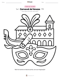 Prévia da folha de atividades imprimível Carnaval de Veneza