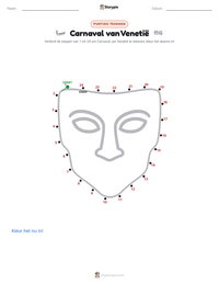 Carnaval van Venetië afdrukbare werkblad voorbeeld