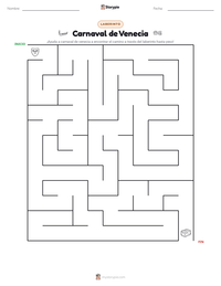 Vista previa de la hoja de trabajo imprimible de Carnaval de Venecia