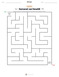 Carnaval van Venetië afdrukbare werkblad voorbeeld