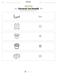 Carnaval van Venetië afdrukbare werkblad voorbeeld