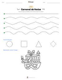 Aperçu de la feuille de travail imprimable Carnaval de Venise